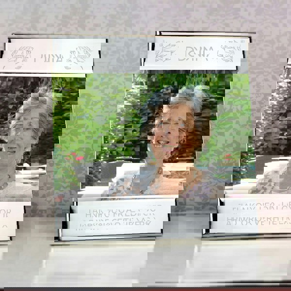 Personalised Memento Company Personalised Silver Floral 6x4 Photo Frame