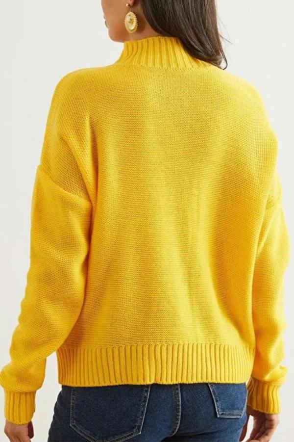 Hoxton Gal High-Neck Cable Knit Sweater