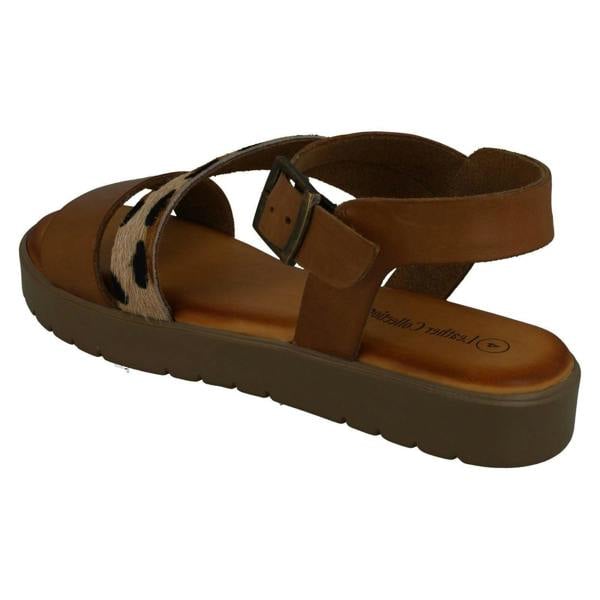 Leather Collection Ladies Leather Collection Flatform Sandals F00204