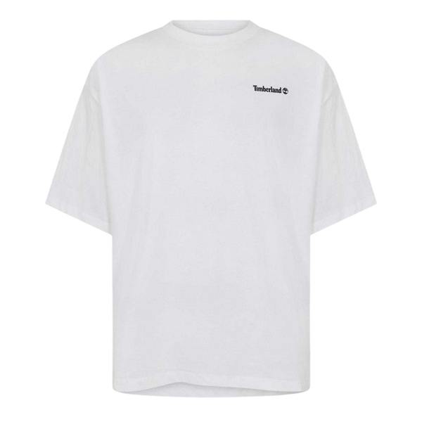 Timberland Mens Oval Logo Regular T-Shirt - White - 