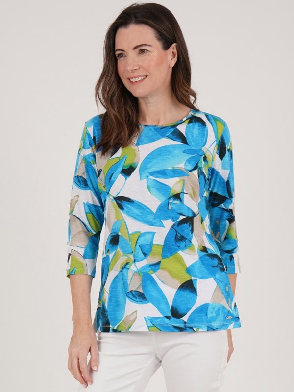 TIGI-Wear Patch Leaf Print Top