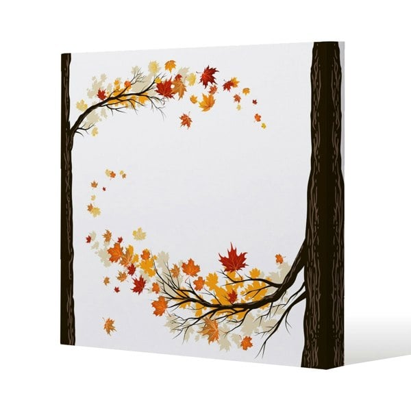 Benjamin Tate Design Autumn Trees Slim Style Canvas Print  50x50cm , 15mm Slim Real wood.