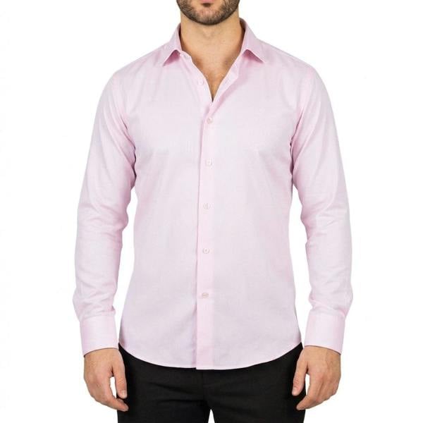 Men's Pink Double Cuff Oxford Shirt - TruClothing.com - 1