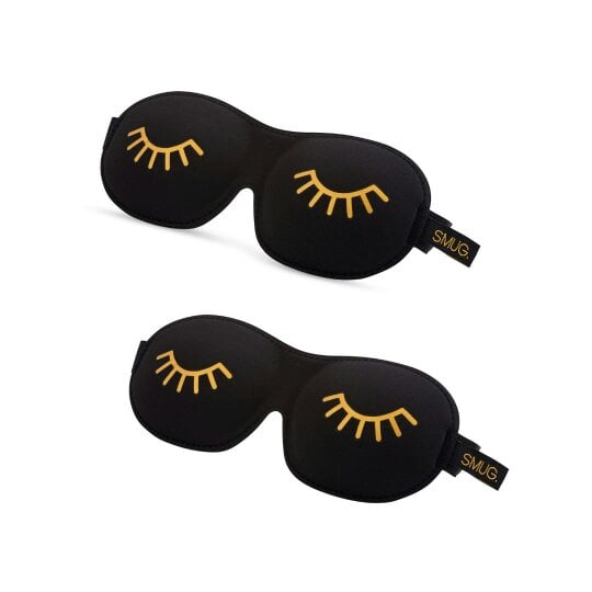 Contoured Sleep Mask Twin Pack Sets - Various Designs - Wink Black