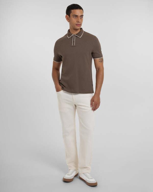 Steel & Jelly Beam - Diamond Textured Jacquard Polo Shirt