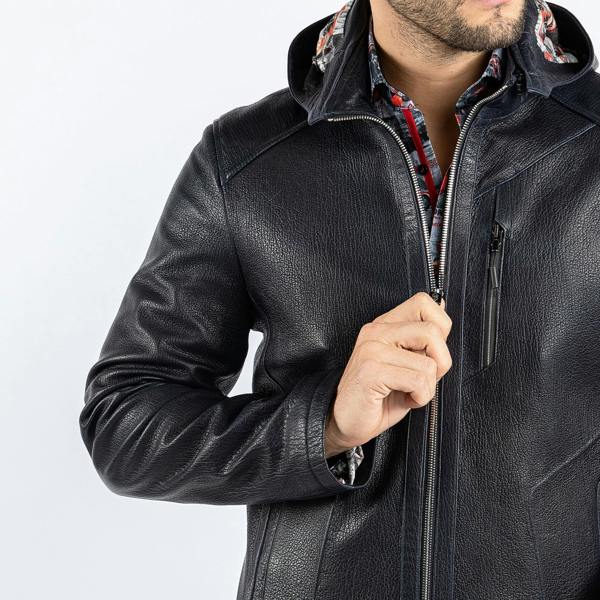 The Vintage Rider Leather Hoodie - Premium Men's Patterned Shirt by Claudio Lugli | Bold Design, Tailored Fit, Best Printed Shirts