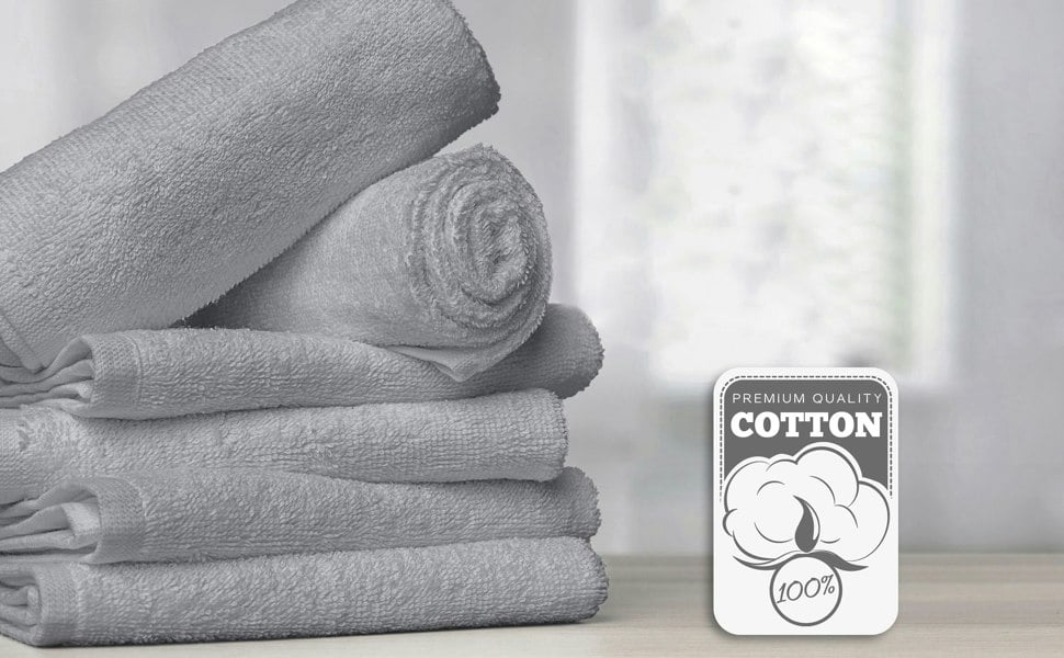 Velosso Cotton Plush velour 450gsm Super Absorbent Towels - Silver