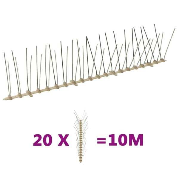 Berkfield 4-row Plastic Bird & Pigeon Spikes Set of 20 10 m