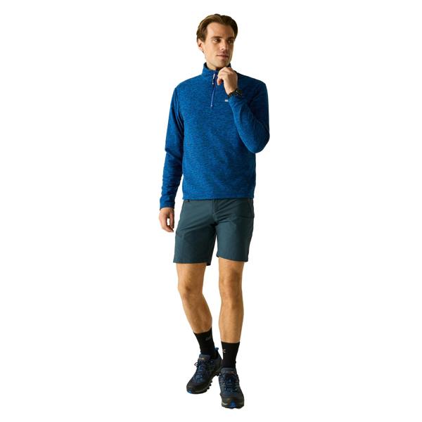 Regatta Mens Thompson Marl Half Zip Fleece Jacket - Olympian Blue - 