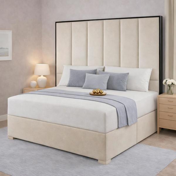 Great British Beds Serena Contrast piping Divan Bed