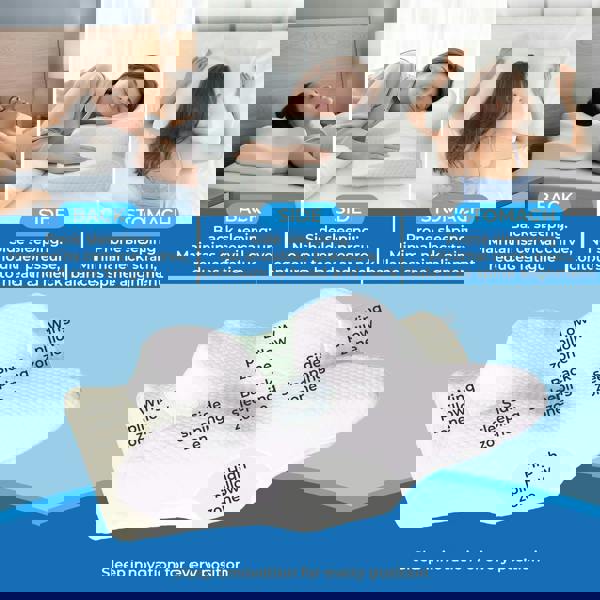 Lavio Orthopedic Memory Foam Butterfly Pillow Ergonomic Neck Shoulder Support