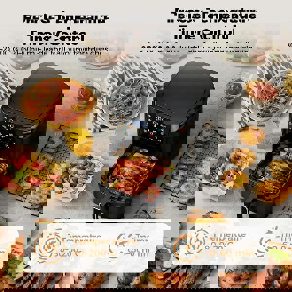 Spector 5L Digital Air Fryer 1500W Oil Free Hot Air Healthy Frying Cooker Black