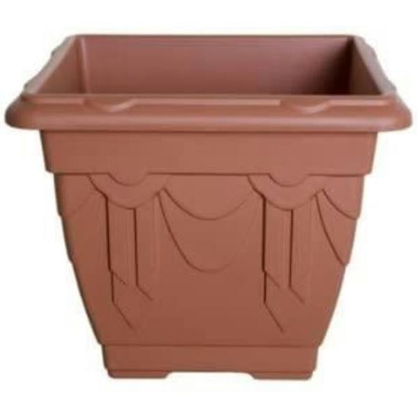 Dyzi 38cm Square Venetian Planter 20L Indoor Outdoor Plant Pot Terracotta