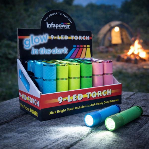 Dragodirect 9 LED Glow in the Dark Torch Bright & Durable