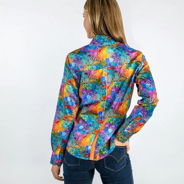 MULTICOLOUR BUBBLE WOMENS  PRINT SHIRT - Premium Men's Patterned Shirt by Claudio Lugli | Bold Design, Tailored Fit, Best Printed Shirts