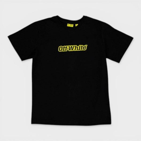 Off-White Outlined Logo Basic Fit Tee Black Yellow