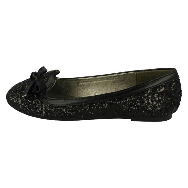 Spot On Girls Spot On Glitter Bow Detail Flats
