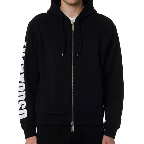 Dsquared2 New Dan Fit Arm Logo Hoodie - Black