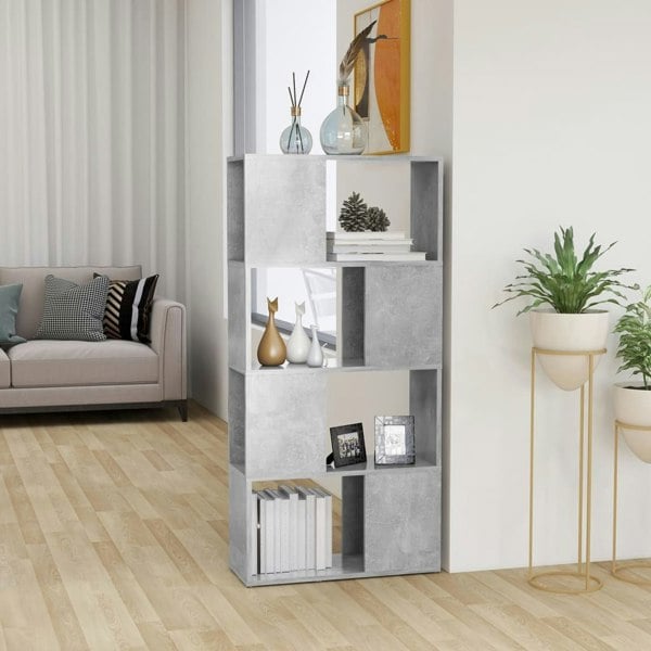 Berkfield Book Cabinet Room Divider Concrete Grey 60x24x124.5 cm
