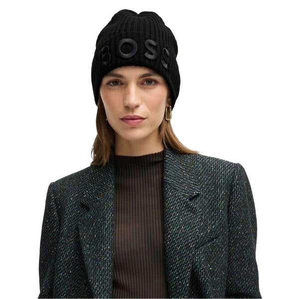 Boss Unisex Adult Lara Logo Beanie - Black - 