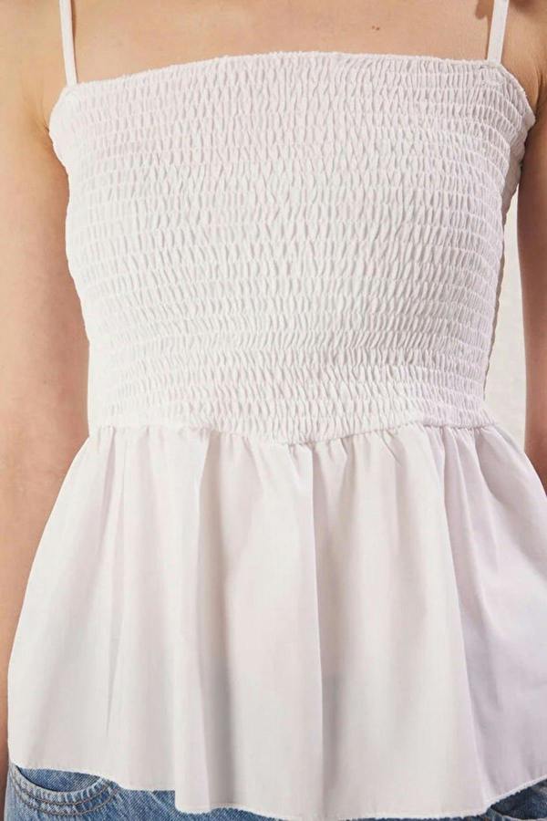 WOVCOR Cotton Fitted Stretch Knit Blouse with Poplin Details