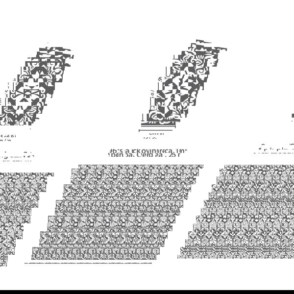 WT1542 - Dark Grey Spanish Renaissance Tiles Wall Stickers - 15 cm x 15 cm - 24 pcs