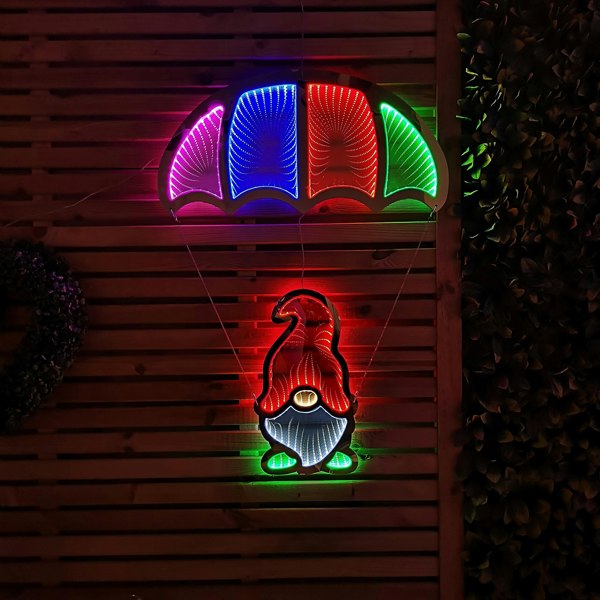 Samuel Alexander 85cm Infinity Light up Hanging Parachute Gonk Christmas Decoration with Multi-Coloured LEDs