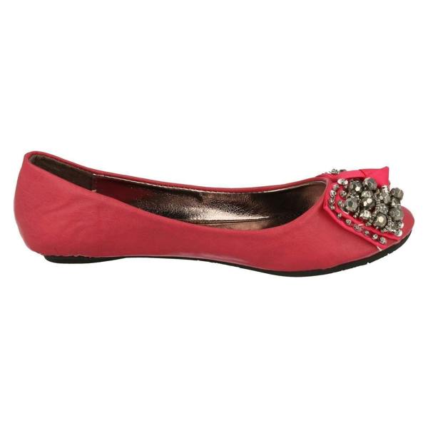 Cutie Girls Cutie Slip On Ballerina Pumps with Jewelled Bow