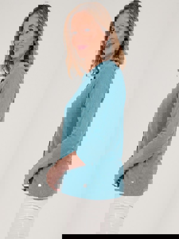 PennyPlain Front Button Cardigan - Sea Green