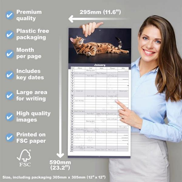 Cats Family Organiser 2027, Family Planners, Month To View, Cats, Gift