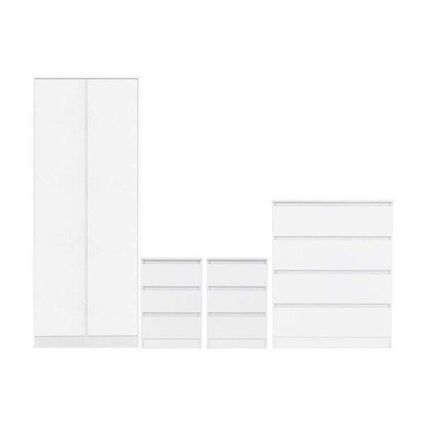 Seconique Malvern 4 Piece Bedroom Set With 2 Door Double Wardrobe
