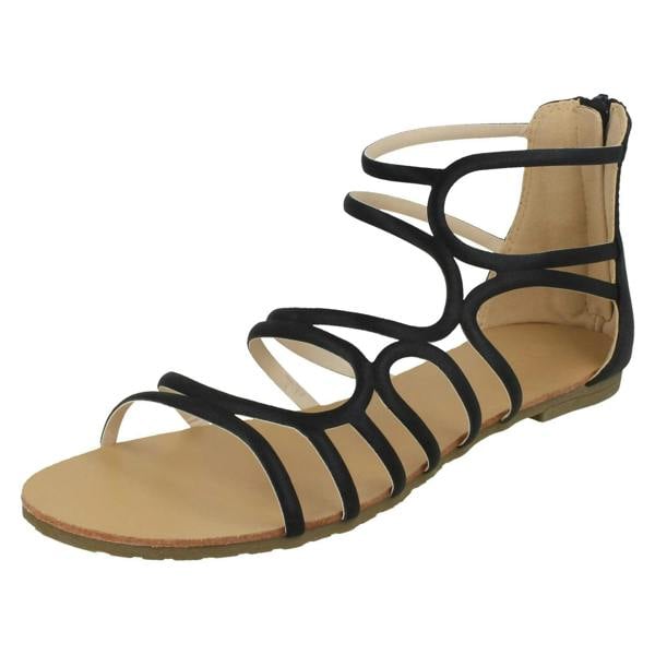 Spot On Ladies Spot On Flat Strappy Sandals F00053