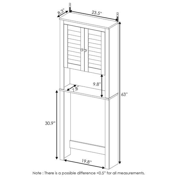 WALPLUS Indo Louver Door Bath Cabinet, Espresso | Luxury Wall Decor for Living Room & Bedroom