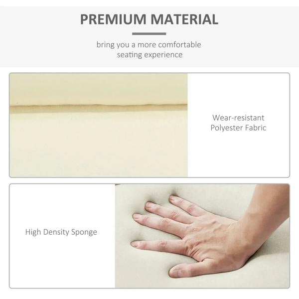 Cream white cushion fabric with high density sponge and wear-resistant polyester