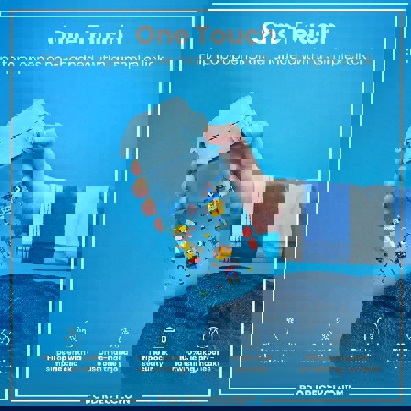 ION8 Leak Proof Kids Water Bottle, Recyclon, Robots, 350ml (12oz)