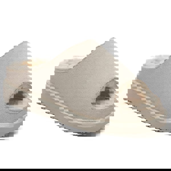 VIVA Polar Womens Fur Lined Slide Slippers – Suede Upper, Cozy Faux Fur