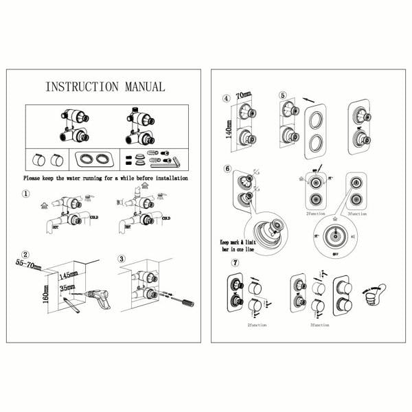 Flode Solna | RD Style 2 Funcs Conc Valve Shower Kit | Chrome
