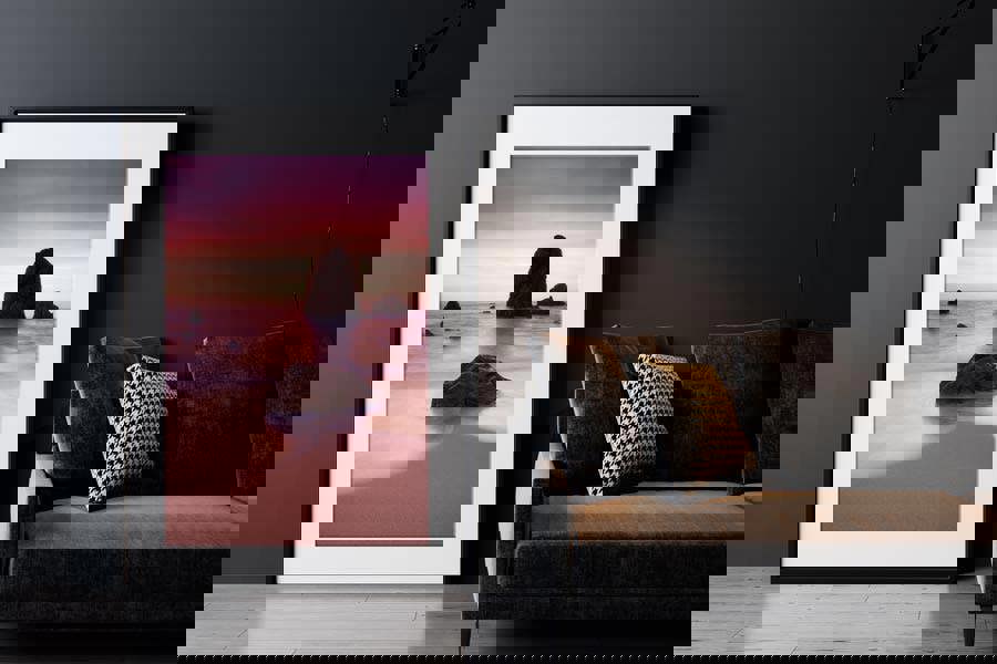 Pink beach sunset wall art print