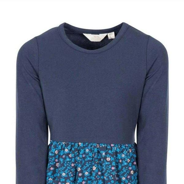 Trespass Girls Floral Cotton Blend Dress - Navy - 