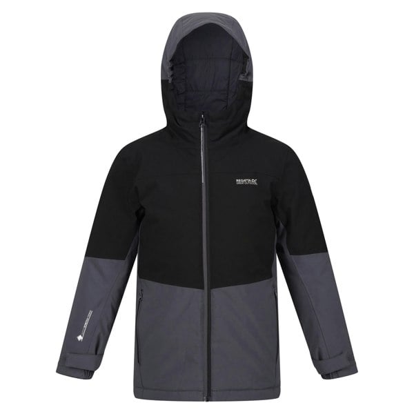 Regatta Boy's Highton IV Padded Waterproof Jacket - Black/Seal Grey