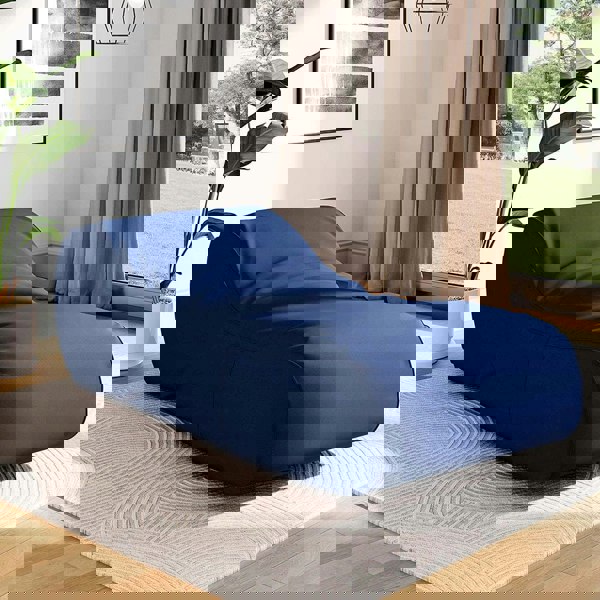 Dense Filling Comfy Lounger for Living Room Living and Home Blue