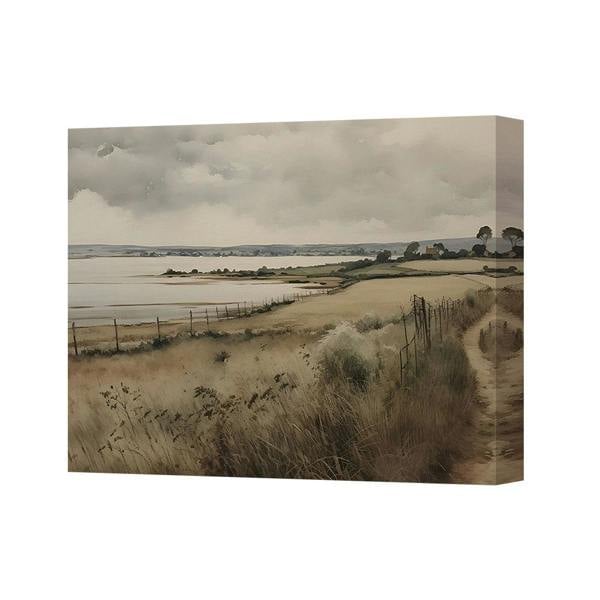 Benjamin Tate Design Coastal Dunes Path Landscape Premium Canvas Wall Art Print