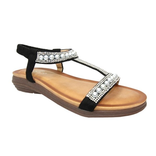 Lunar Women's Tancy Pearl Sandals - Black