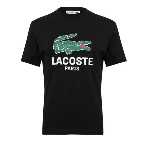 Lacoste Mens Paris Logo T-Shirt - Black - 