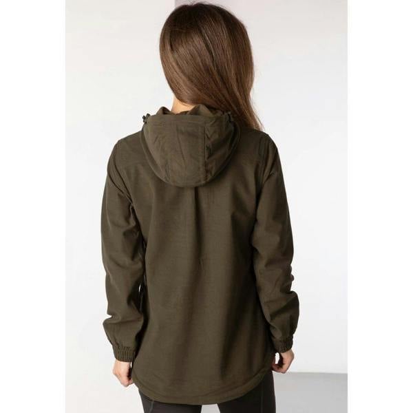 Model wearing the Olive Rydale Ladies Danby Shooting Smock from the rear