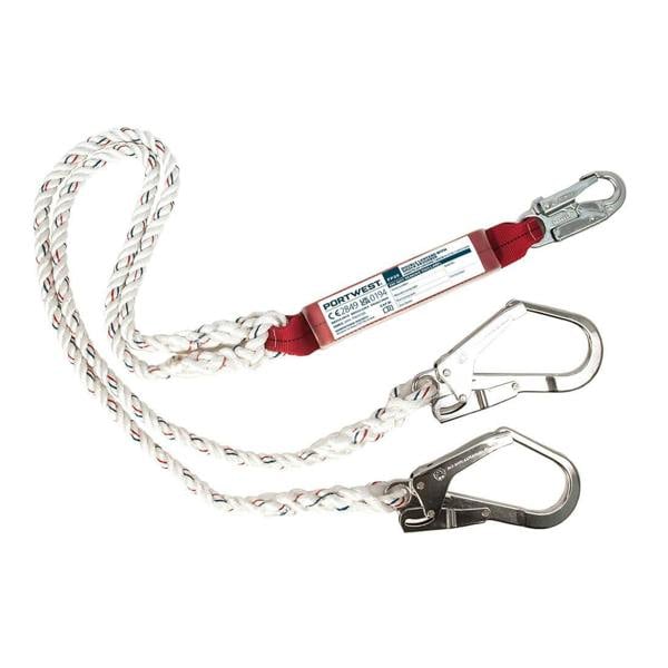 Double 1.8m Lanyard With Shock Absorber Portwest