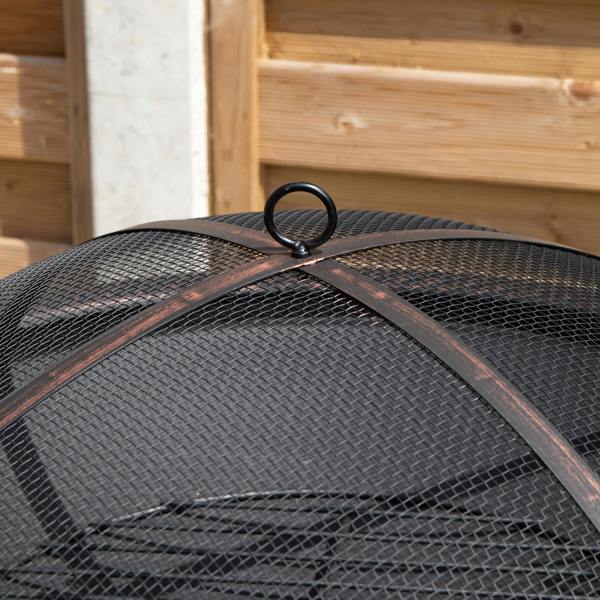 Samuel Alexander 50cm Bronze Effect Steel Toscana Outdoor Garden Fire Pit