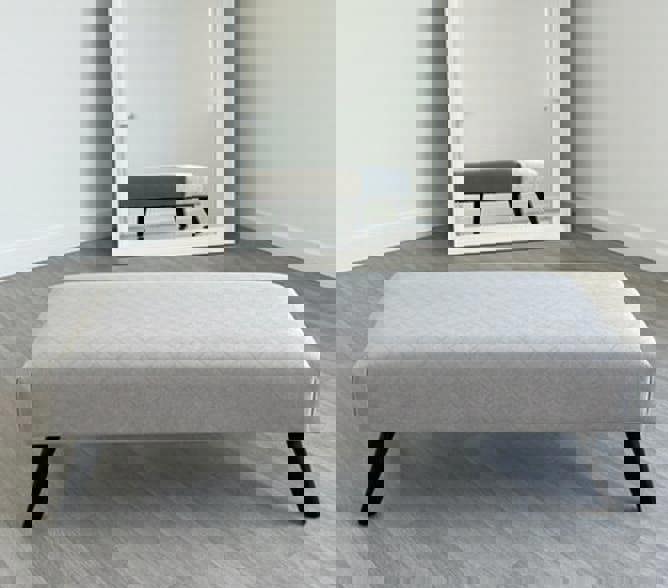 ISTOOLS Premium Stitched Footstool Bench & Coffee Table – Non-Storage