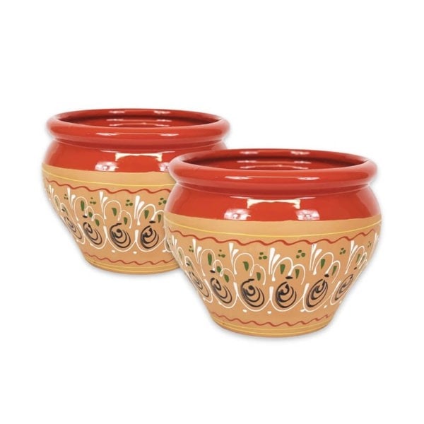 Verano Spanish Ceramics Bola Plant pot - Inca Red