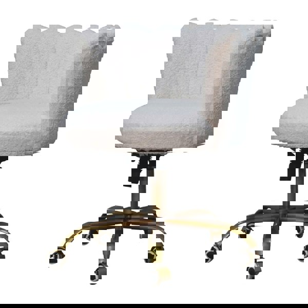 Artisan Furniture White Boucle Swivel Chair